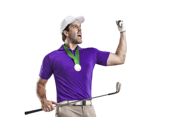 Giocatore di golf in camicia viola — Foto Stock