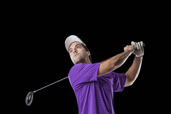 Golf-lejátszó egy lila póló — Stock Fotó