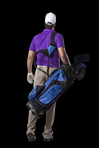 Joueur de golf en chemise violette — Photo