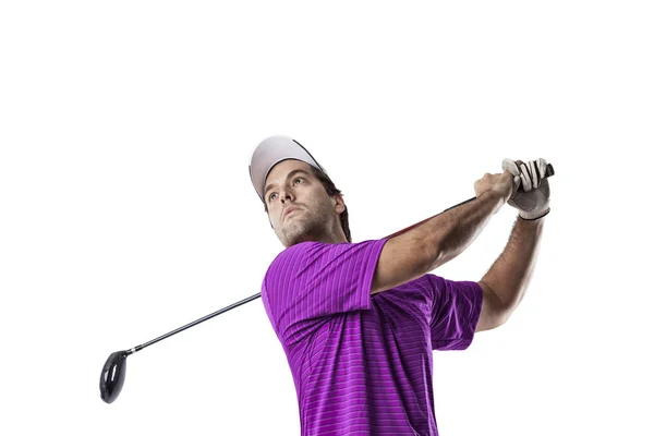 Jogador de golfe em uma camisa rosa — Fotografia de Stock