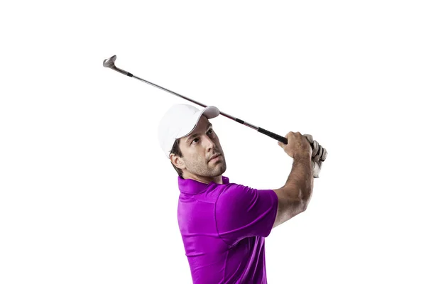 Golf Player in a pink shirt — Stock Photo, Image