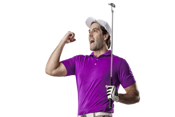 Jugador de golf con camisa rosa —  Fotos de Stock