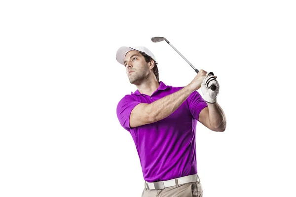 Jugador de golf con camisa rosa — Foto de Stock