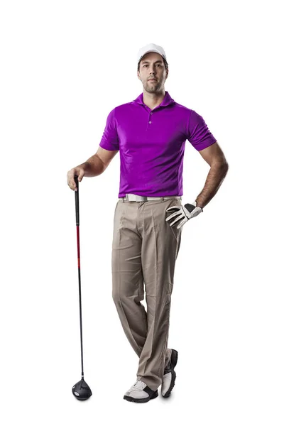 Golf Player in a pink shirt — Stock Photo, Image