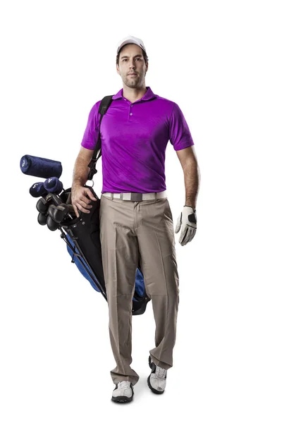 Golf Player in a pink shirt — Stock Photo, Image