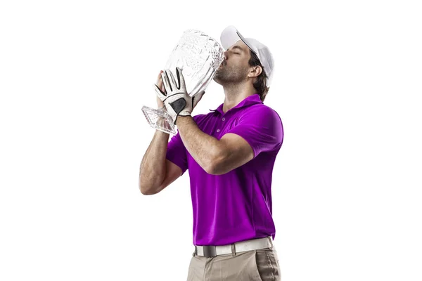 Golf Player in a pink shirt — Stock Photo, Image