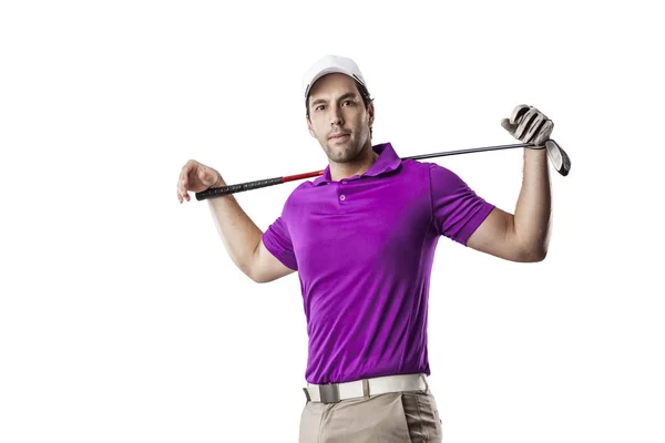 Gracz w golfa w różowej koszuli — Zdjęcie stockowe