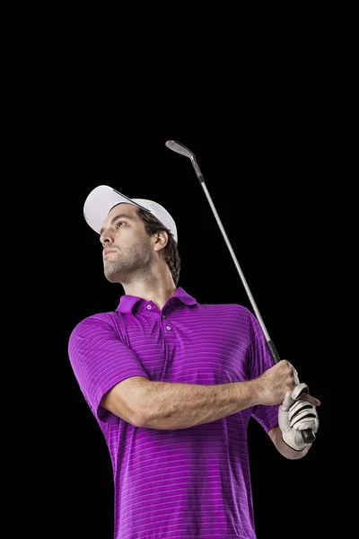 Golf-lejátszó rózsaszín ingben — Stock Fotó