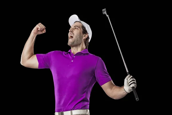 Joueur de golf en chemise rose — Photo