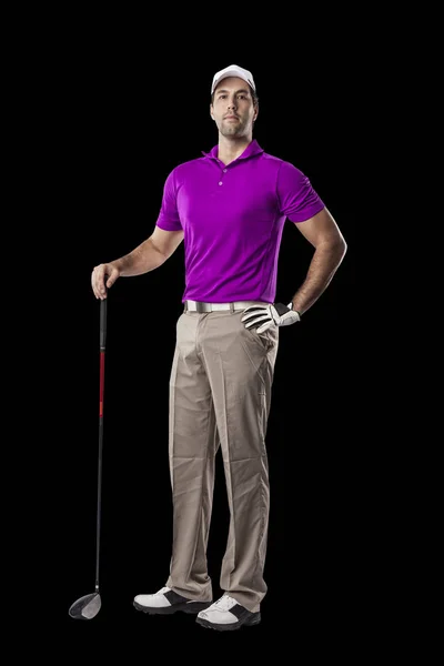 Golf Player in a pink shirt — Stock Photo, Image