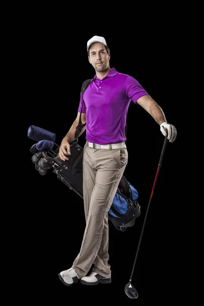 Jugador de golf con camisa rosa — Foto de Stock