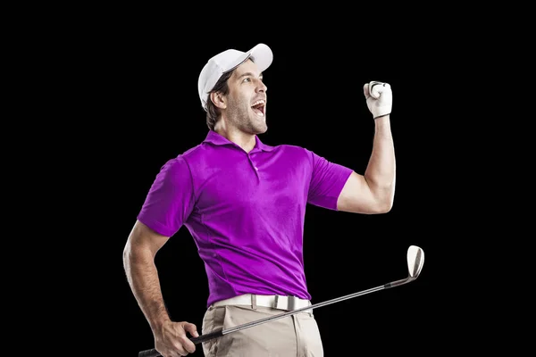 Golf Player in a pink shirt — Stock Photo, Image