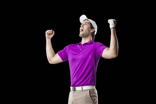 Jugador de golf con camisa rosa — Foto de Stock