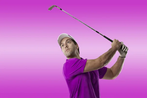Golf Player dengan baju pink — Stok Foto