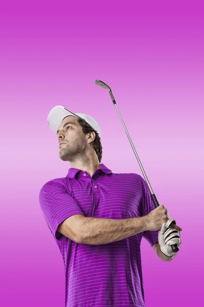 Giocatore di golf in camicia rosa — Foto Stock