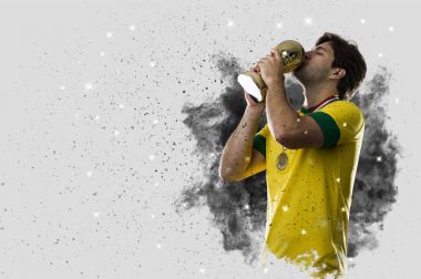 Duman bir patlama dışarı geliyor Brezilyalı futbolcu