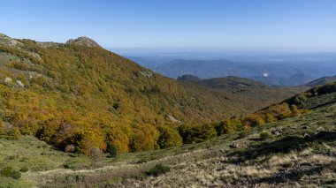 Montseny Doğal Parkı 'nın sonbaharda manzarası.