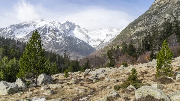 Vistas Parque Nacional Aiguestortes Lago Sant Maurici Lleida Catalunha Espanha — Fotografia de Stock