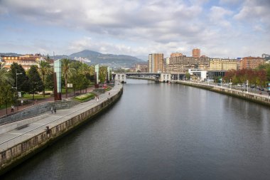Ria of Bilbao, Eylül 2019, Bilbao, Pais Vasco, İspanya.