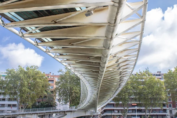 Vista Sotto Ponte Zubizuri Settembre 2019 Bilbao Pais Vasco Spagna — Foto Stock