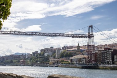 Vizcaya Köprüsü dünya mirası ve simgesi Unesco, Portugalete, Bask Ülkesi, İspanya.