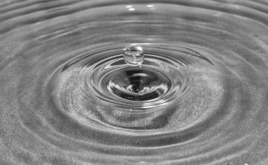 Bir damla su düşüyor ve dalgalanmalar yaratıyor..