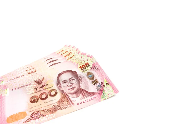New 2017 Thai bill one hundred baht isolated on white background — Stock Photo, Image