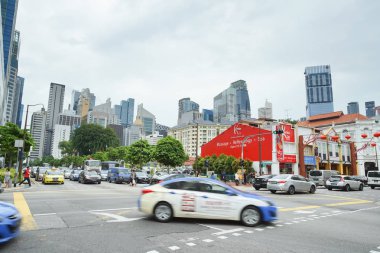 Singapur Çin Mahallesi ilçe trafik Çin Meydanı önünde