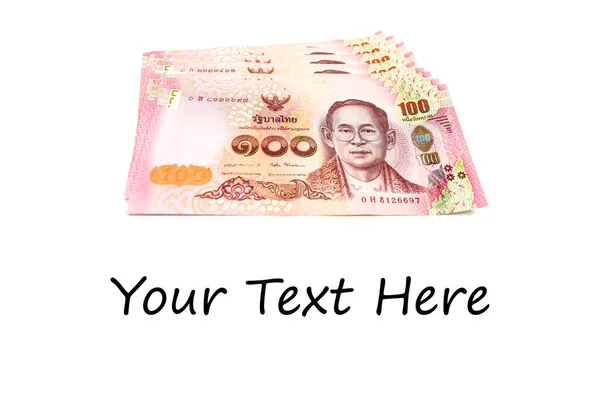 Nové 2017 thajské bill 100 bahtů izolovaných na bílém pozadí — Stock fotografie
