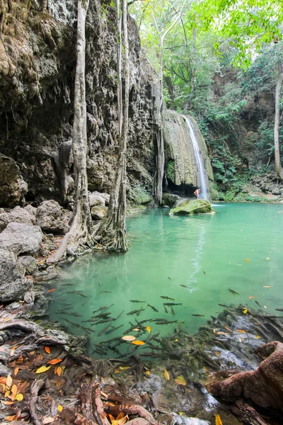 Erawan водоспад — стокове фото