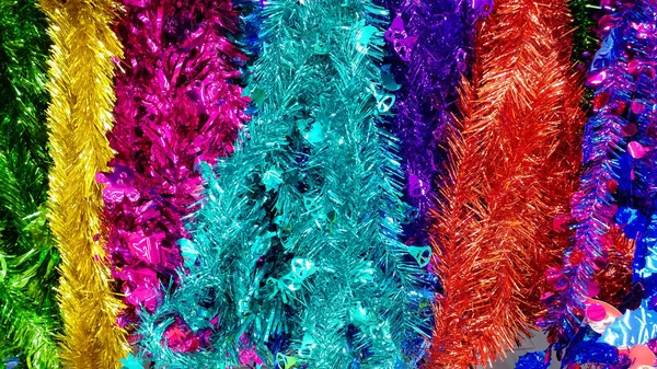 Equipamento de decoração de Natal fundo colorido — Fotografia de Stock