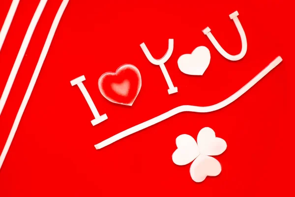 Abstract sign of  I love you on red background — Stock Photo, Image