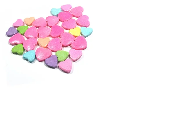 Closed up group of colorful love candy — Stock Photo, Image