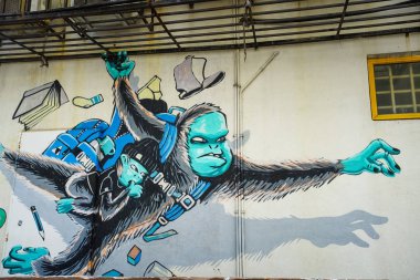 Kuala Lumpur Şehri, Malezya 'da Şah Alam Sokak Sanatı.