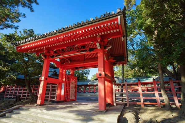 Vacker scen i Sumiyoshi Taisha Shrine, Osaka stad, Japan. — Stockfoto