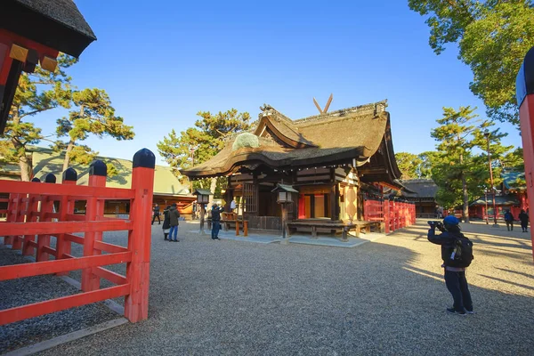 Cena beatiful de Santuário de Sumiyoshi Taisha, cidade de Osaka, Japão . — Fotografia de Stock