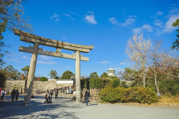 Οσάκα Ιαπωνία Δεκεμβρίου 2019 Όμορφη Σκηνή Στο Πάρκο Του Κάστρου — Φωτογραφία Αρχείου