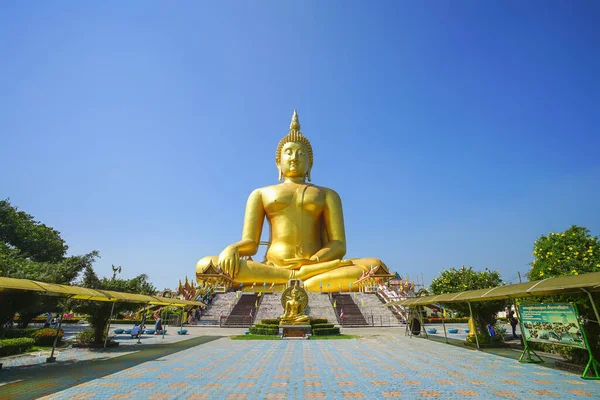 Ang Thong Thailand November 2019 Patung Buddha Terbesar Dunia Wat Stok Foto