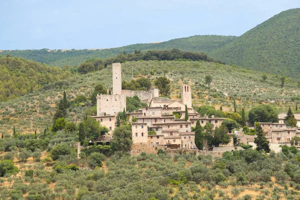 Het Dorp Pissignano Umbrië Umbrië Italië Juli 2019 — Stockfoto