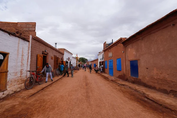 Een Straat Van San Pedro Atacama Zware Regenval Chili San — Stockfoto