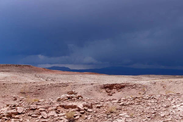 Nubes Tormenta Paisaje Del Desierto Atacama Las Rocas Del Valle — Foto de Stock