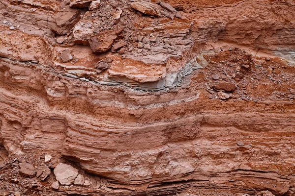 Stratification Des Roches Vue Sur Paysage Désert Atacama Les Rochers — Photo