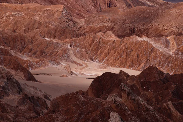 Vista Paisagem Deserto Atacama Rochas Vale Marte Valle Marte Cordilheira — Fotografia de Stock