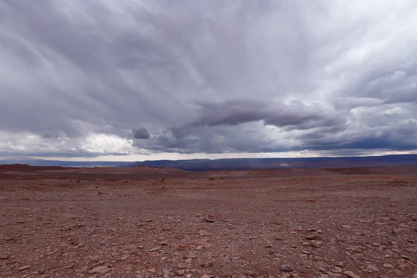 Nubes Tormenta Paisaje Del Desierto Atacama Las Rocas Del Valle — Foto de Stock