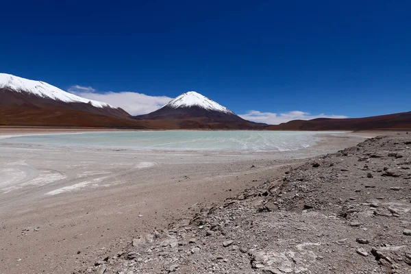 Laguna Verde Vulcano Licancabur Bolivia Paesaggio Desertico Degli Altopiani Andini — Foto Stock