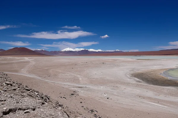 Pianura Tra Laguna Verde Laguna Blanca Bolivia Paesaggio Desertico Degli — Foto Stock