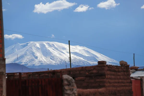Las Montañas Nevadas Los Andes Vistas Desde Pueblo Villa Alota —  Fotos de Stock