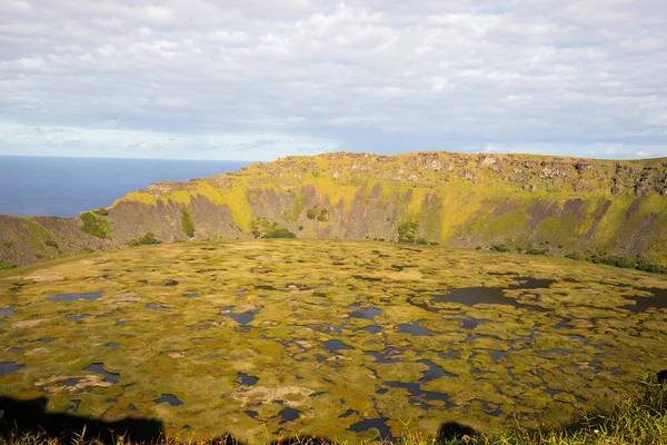 Uitzicht Krater Van Rano Kau Paaseiland Paaseiland Chileview Van Krater — Stockfoto