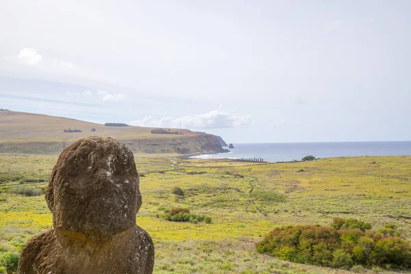 Tukuturi Moai Possibly One Last Moai Ever Made Background Ahu — Stock Photo, Image