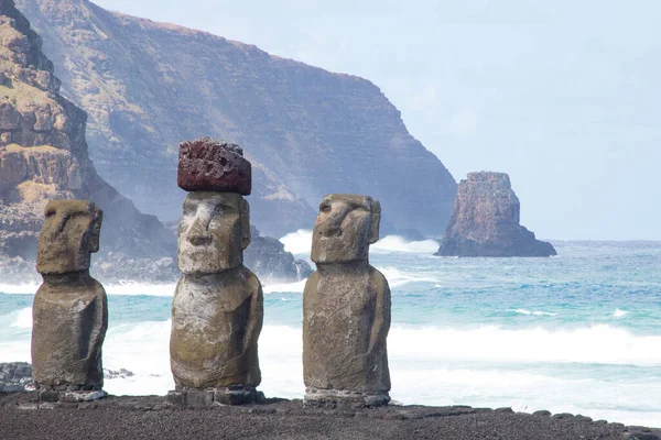 Moais Ahu Tongariki Wild Coast Easter Island Easter Island Chile — Stock Photo, Image